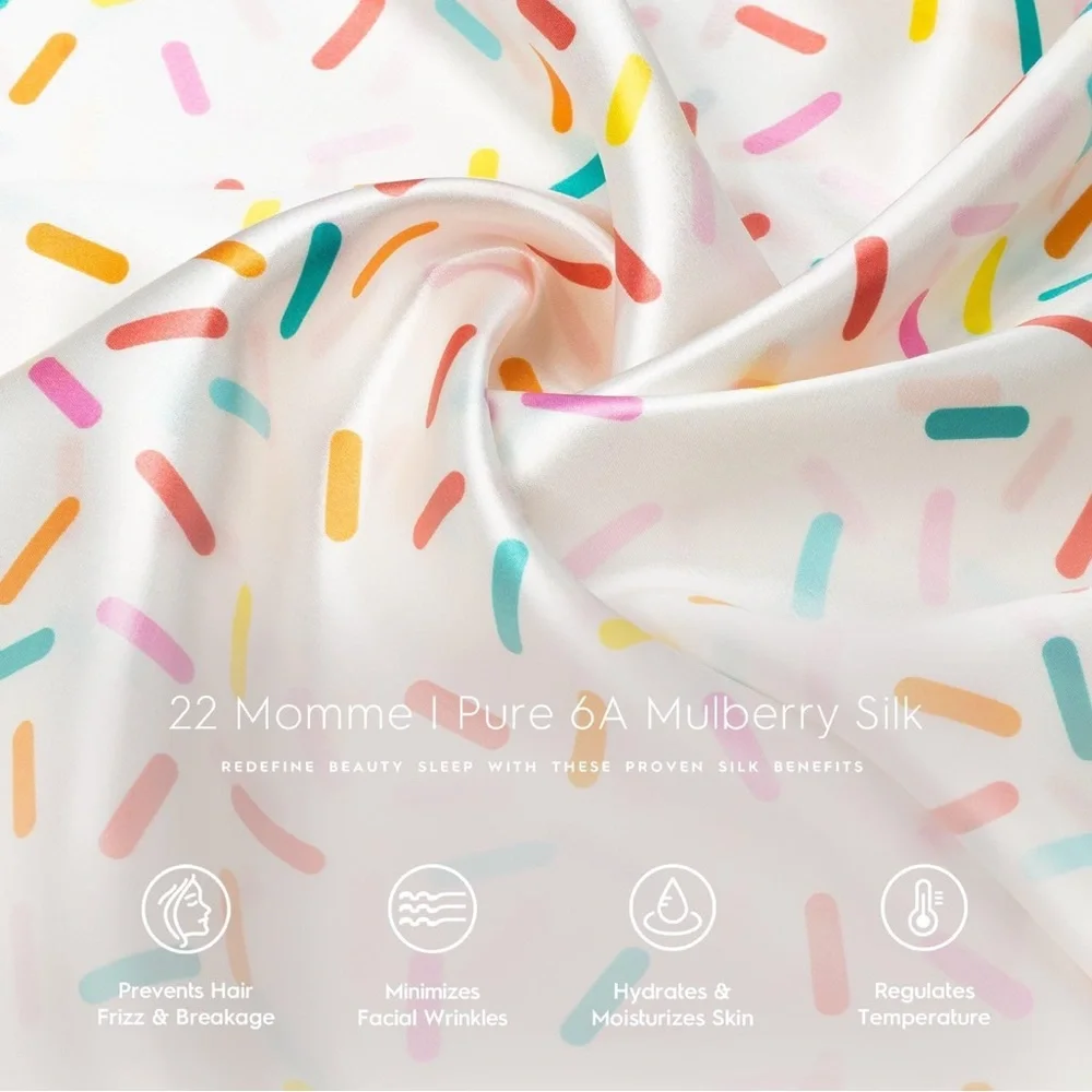 New Tafts Silk Pillow Cases - 22mm 100% Pure Mulberry 6A (Sprinkle, King, 2pc)